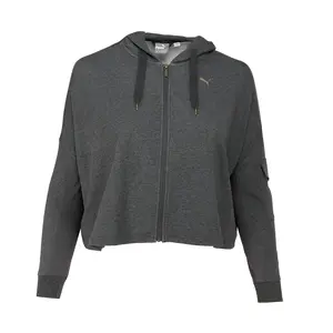 PUMA Womens Fusion Crop Hoodie Athletic Outerwear Casual - Grey