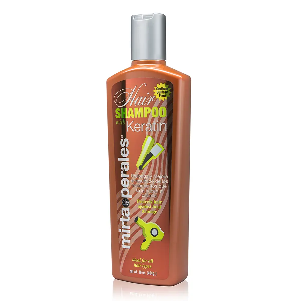 Mirta De Perales Keratin Shampoo 16 Oz. Smoothing, Sulfate-Free, Unisex, Damaged Hair Repair