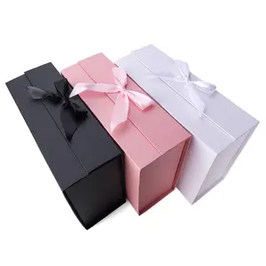 5-Piece Foldable Magnetic Gift Box Set, Multicolor Bow Packaging Boxes, Various Sizes, Ideal for Birthday Thank You Gifts, Beautiful Gift Box
