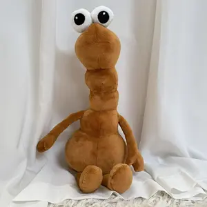 32cm/12.6inch Marcus the Worm Plush Toy | Brown Polyester Stuffed Animal with Big Eyes, Creative and Cute Plush Doll, Warm Home Decor, Surprise Birthday Holiday Gifts for Boys Girls Kids Friends