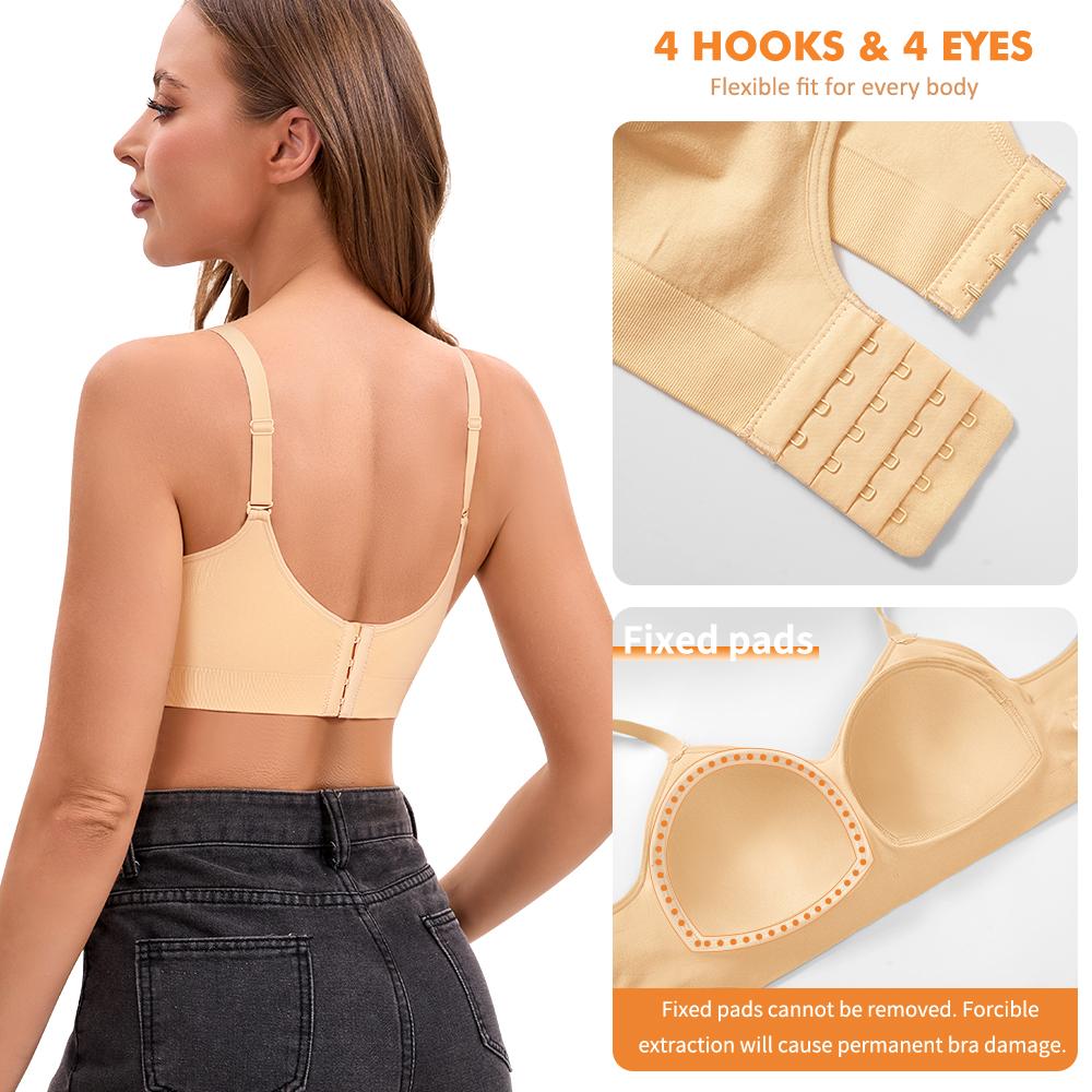 Werena Wireless Bras for Women Comfortable Sports Bra No Underwire & Sewn in Padded Bralettes Full Coverage Lined Bra with High Support Breathable Strap