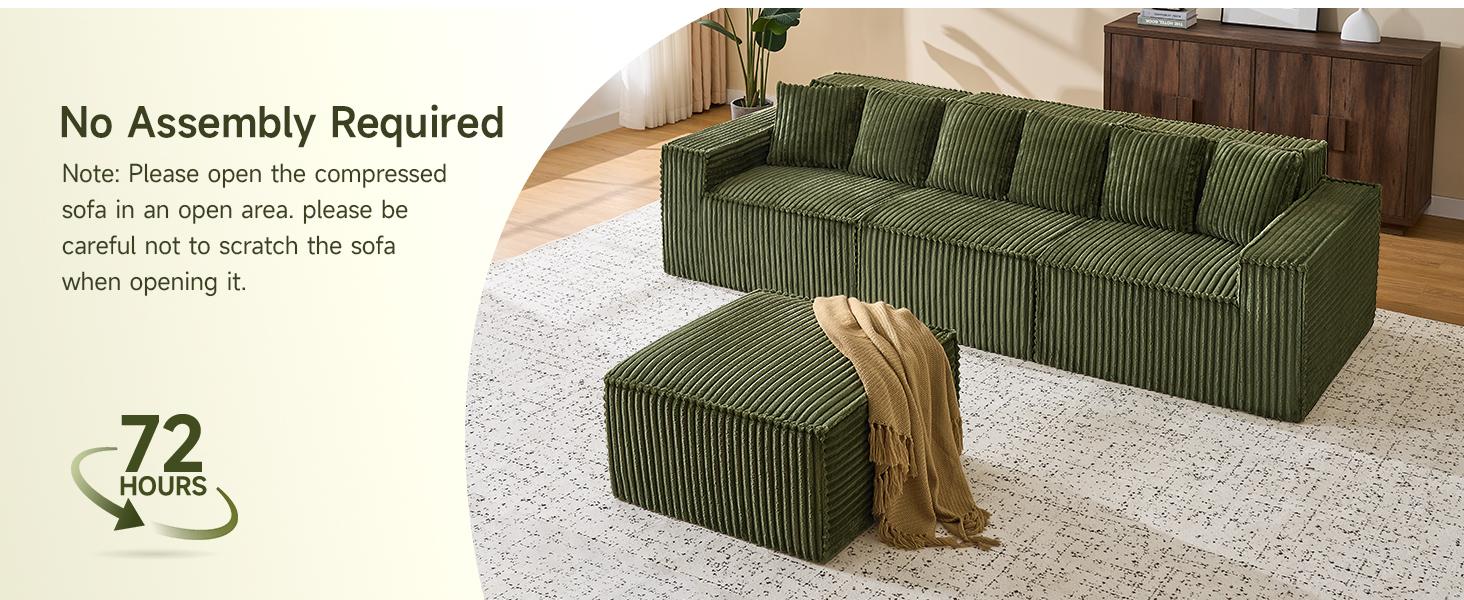 【With 1 Movable Ottoman & SPOTLIGHT DAY】ONBRILL 108" Gorgeous Cloud U Shaped Modular Sectional Sofa, Comfy 3-Seater Modern Luxury Sectional Couch, Deep Seat Couch for Living Room Bedroom Furniture,BlackFridayDeal