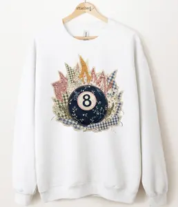 Faux Vintage Patchwork 8 Ball Graphic Top