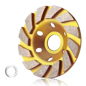 4 Inch Diamond Turbo Grinding Wheel, 12 Segment Concrete Stone Ceramic Angle Grinder Disc, High Precision Cup Blade, Quick Change Adapter, Durable Cutting Abrasive, Granite Marble Polishing Tool, Tool Accessories