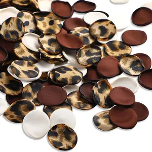 300 count Silk Rose Petals Leopard Brown Cream Faux Silk Flower Petals Confetti for Wedding Flower Girl Basket Aisle Scatter  Dinner Table Centerpieces Bridal Shower Romantic Night Decor