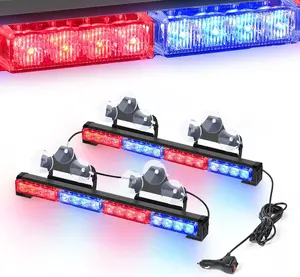 Nilight Traffic Advisor Strobe Light Bar 2 in 1 17Inch 32LED 23 Flash Patterns Directional Safety Lights with Cigar Lighter on Trucks Construction Vehicles