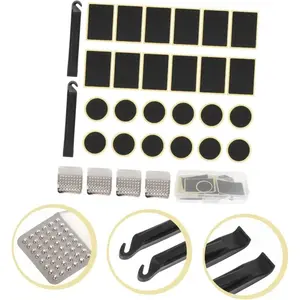 31pcs Bike Tire Repair Kit, Vulcanizing Patches, Pre Glued Patches, Fluid Metal Rasp, for Bicycle Motorcycle Cycling Tire Repair