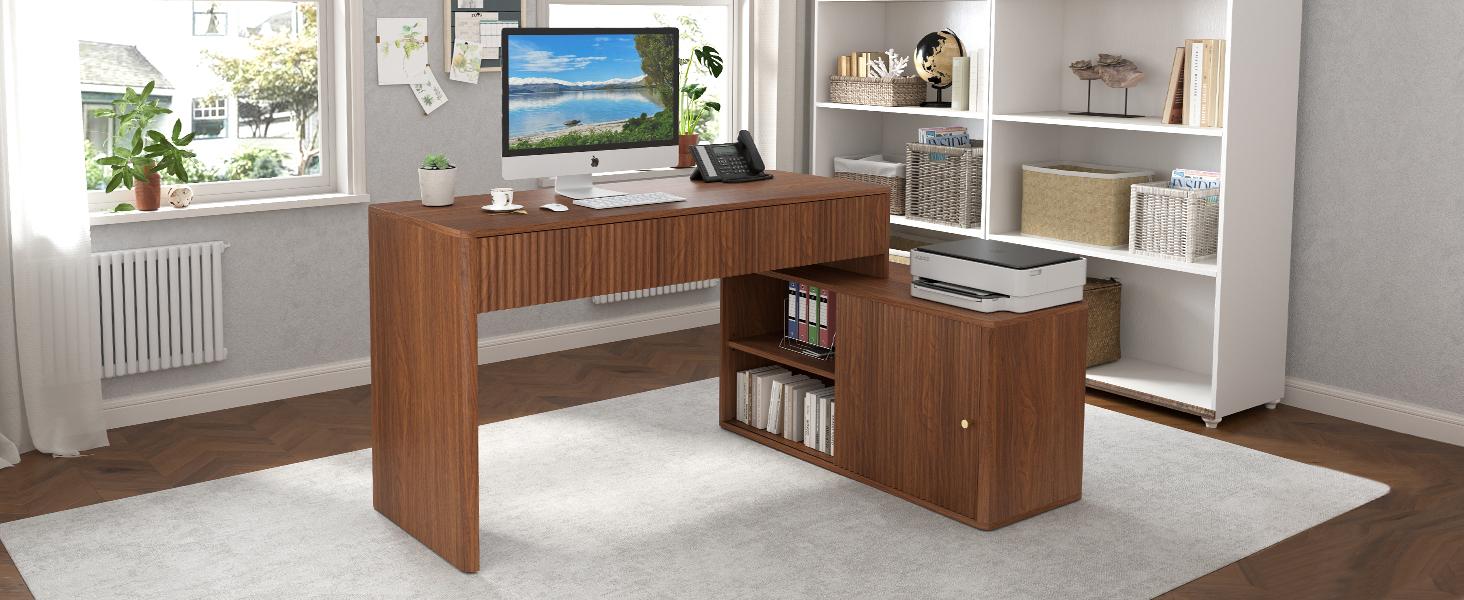 Giratree Modern Computer PC Desk Table with Storage, Corner L Shaped Desk with Drawers, Home Office Desk for Bedroom and Small Space, for Writing, Executive, Study, Work, Vanity Giratree Modern Computer PC Desk Table with Storage, Corner L Shaped Desk with Drawers, Home Office Desk for Bedroom and Small Space, for Writing, Executive, Study, Work, Vanity