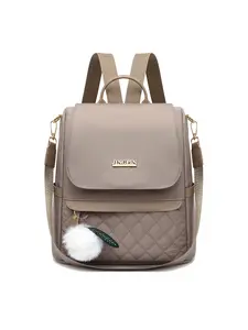 Simple Style Diamond-shaped Backpack, Wool Ball Pendant, Stylish Daypacks, Fashionable and Versatile Travel Bag, Large-capacity and Multi-functional Carrying Backpack, Suitable for Shopping, Short Trips, Etc.