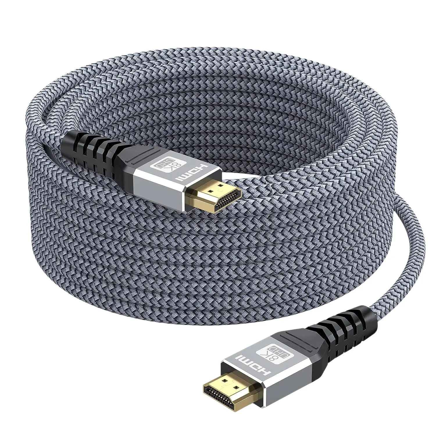 YYTEEK 8K 10K 4K HDMI Cable 48Gbps 15FT,Ultra High Speed HDMI Cable Braided Cord-4K@120Hz 8K@60Hz, DTS:X, HDCP 2.2 & 2.3, HDR 10  ARC eARC Compatible with Roku TV/PS5/HDTV/Blu-ray