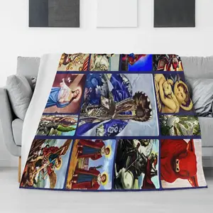 Horizontal Flannel Breathable Blanket with 2 Pillow Cases Cushion Covers and 1 Rectangular Pillow Case