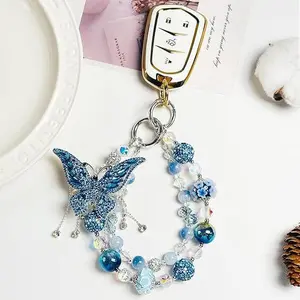 Bling Bling Keychains, Sparkly Rhinestone Dragon Bag Charm with Colorful Beads, Fashion Jewelry Accessory for Purse & Bag Chain
