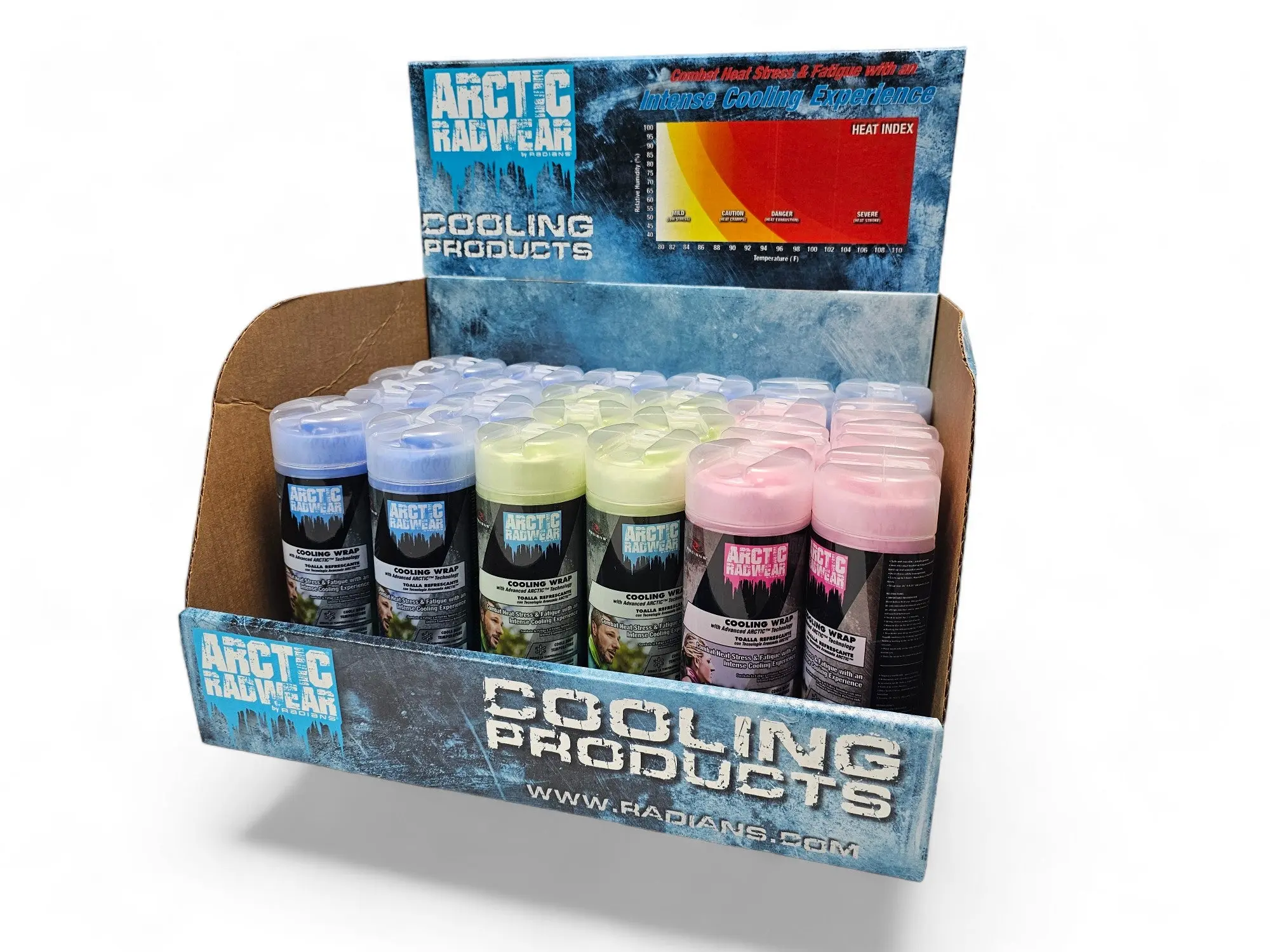 Radians RCS-WCD4 Arctic Radwear Cooling Wraps (24 Pack) Mixed Colors