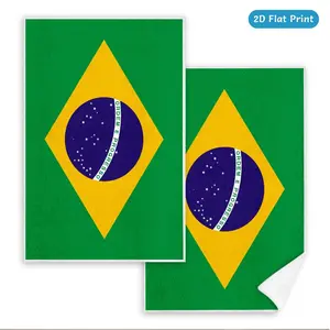 2pcs Brazil National Flag Print Cleaning Cloth, Soft Absorbent Kitchen Towel 46x66cm, Decorative Home Accessory for Kitchen, Ideal Daily Use & Decoration