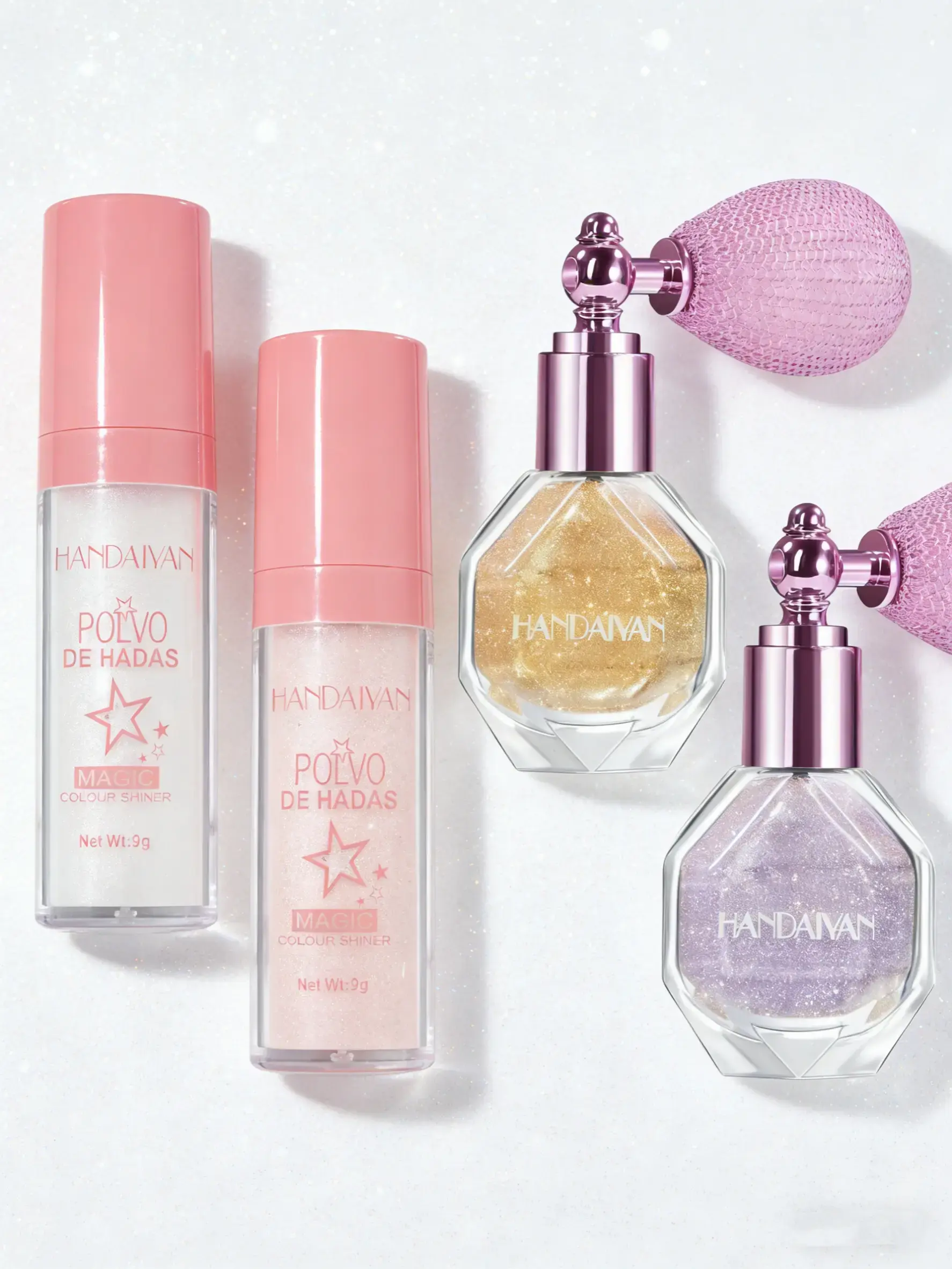 Fairy Dust Highlighting Powder & Shimmering Highlighter Spray - Cosmetic Highlighters Makeup, Radiant Face Highlight, Body Makeup Product