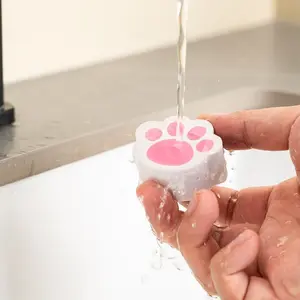 Cat Paw Mirror Scrubber Bathroom Glass Surface Faucet Descaling Cleaning Sponge Magic Eraser Stain-Free Wonder Tool