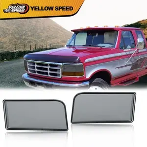 Fit For 1992-1996 Ford F150 F250 F350 Bronco Headlights Lens Cover Smoke Pair