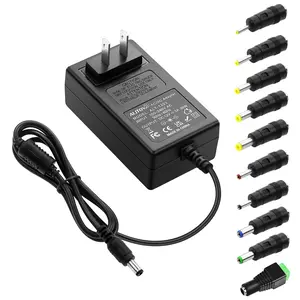 12V 3A Power Supply Adapter 36W ac/dc Charger AC 100V-240V to DC 12Volt 3amp Power Cord 12V 2.5A 2A 1.5A 1A 800mA 500mA for Security Camera BT Speaker GPS Webcam Microphone Receiver with 10TIPS