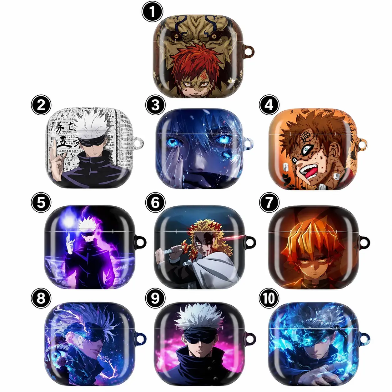 Dark Anime Ninja Aesthetic AirPods Case Red Power Eyes, Masked Ninja Black White