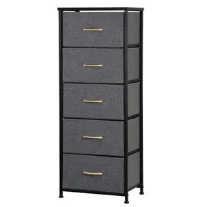 Zenstyle 5-Drawer Chest - Tall Bedroom Storage Tower Organizer, 17.7 x 11.8 x 46.1 Inches, Each Drawer 11lbs, Assembly Required