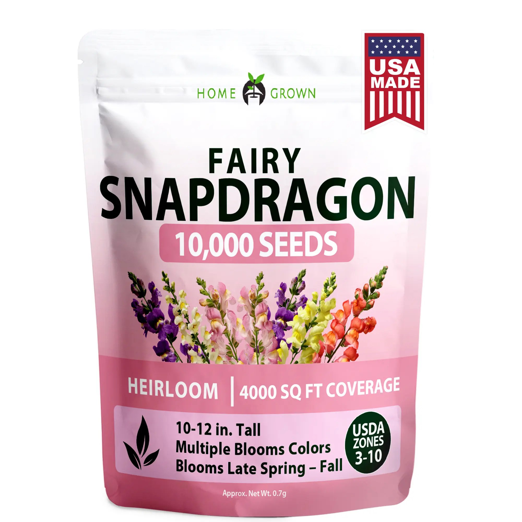 Fairy Snapdragon Seeds Mix – Antirrhinum majus Flower Seeds for Outdoor Planting, Dwarf Snapdragons, Easy to Grow, Long Blooming Flowers for Garden Beds, Borders, Containers & Pollinator Gardens