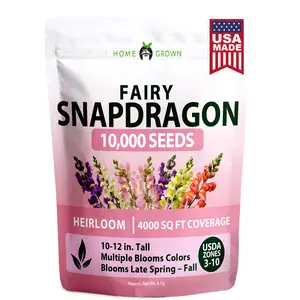 Snapdragon Fairy Seeds – 10000 Snapdragon Seeds for Spring Planting 2026, Dwarf Plants, Long Blooming Flower Seed for Garden Beds, Pollinator Friendly (Antirrhinum Majus)