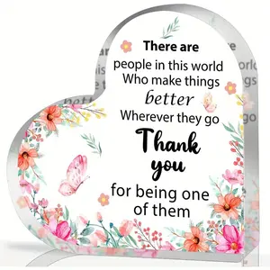 Appreciation Gifts for Women, Acrylic Heart Keepsake, Inspirational Gifts for Coworker Boss, Office Going Away Farewell Retirement Gifts, Thank You Gifts for Women, Graduation Gifts