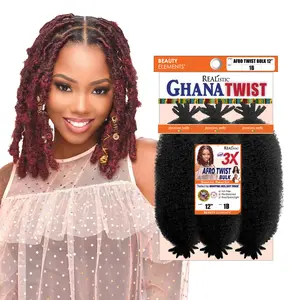 REALISTIC 3X GHANA AFRO TWIST BULK 12in -Soft & Smooth Texture -Protective Style Crochet Braid
