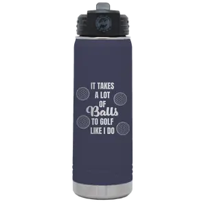 Personalized Lots of Balls 20 oz Water Bottle - Navy