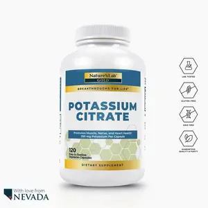 Potassium Citrate 99 mg – Electrolyte & Kidney Support – 120 Capsules – Heart & Muscle Function – Non-GMO, Gluten-Free, High Absorption – Made in USA