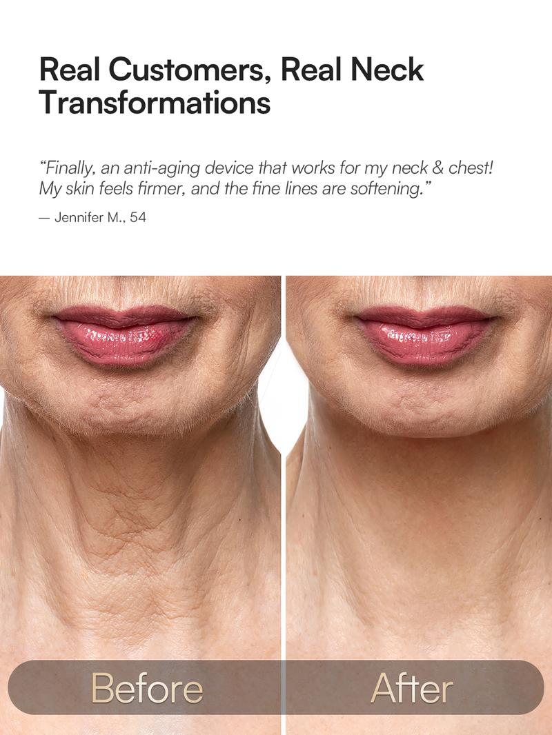 【LIVE ONLY】INIA GLOW Neck & Chest Red Light Mask – 850nm NIR | Fade Wrinkles & Spots | Lift & Firm in 4 Weeks - Red Light Skincare Device with 2600mAh Rechargeable Controller, Clinic-Grade, Full Coverage