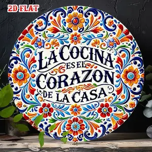Spanish Kitchen Quote Metal Wall Plaque, Wall Art Plaque, Mexican Style Vintage Decor, Durable Metal Sign for Home, Café, Restaurant, Garden