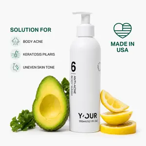 Acne Clearing Body Wash by Y'OUR | with Salicylic Acid | Smooths Bumpy Texture, Evens Skin Tone & Clears Body Breakouts | For Back, Chest, & All Skin Areas | Safe for All Skin Types | Valentine's Gift for Women Natural Pores Oil Balanced