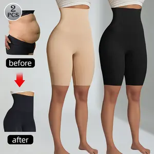 2PC - Women's black high waisted yoga shorts -5/8 length compression sports shorts - suitable for squats and breathable - compression leggings for running, gym, and hot yoga