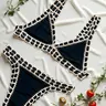 Crochet Bikini Sexy Women's Swimwear, Mini Bikini Set Beachwear, Brazilian Bikini, Fitted Plain Style, All Seasons, Triangle Bikini Set, Bikini Outfits, Bikini Bathing Suits