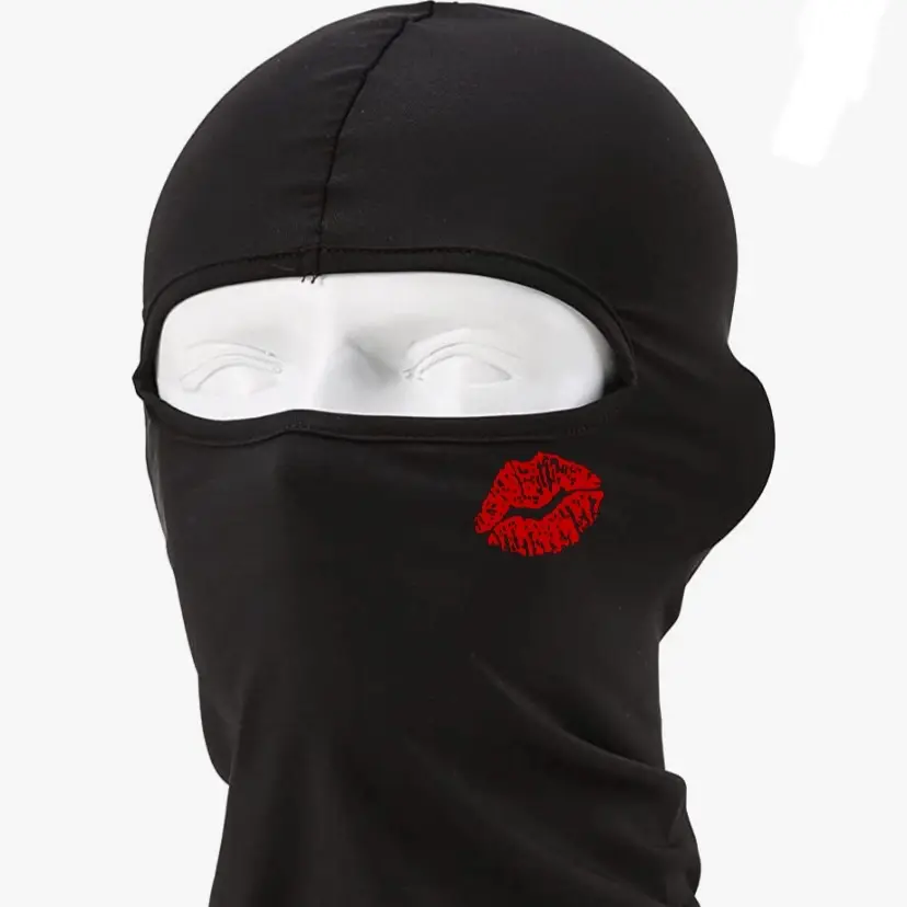 Lipstick kiss black ski mask balaclava Lipstick kiss black ski mask balaclava