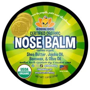 Bodhi Dog Nose Balm | USDA Certified Organic | Moisturizes & Soothes Dry Noses | Protect & Restore Cracked and Chapped Dog and Cat Noses | Made in USA Oil