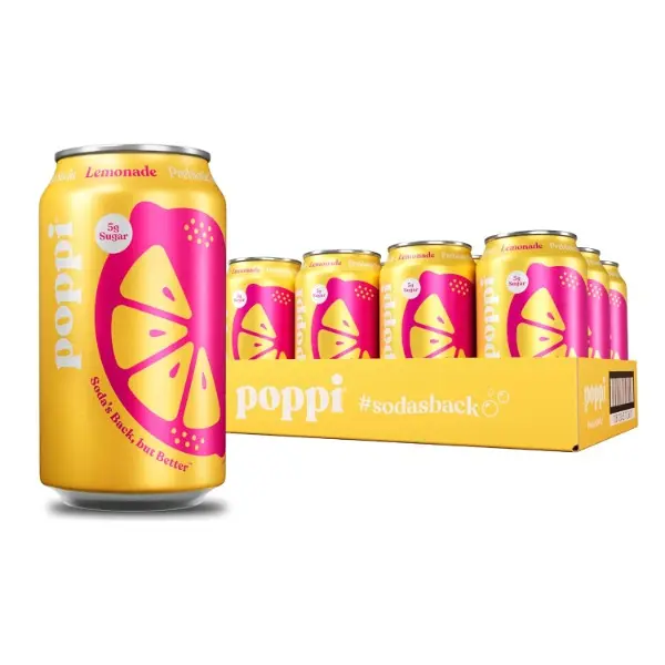 Prebiotic Soda, Lemonade, 12 Oz, 12 Pack campingessentials