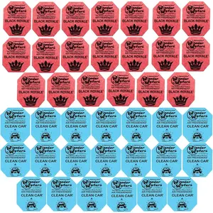 40 pack of Wonder Wafer Car Air Freshener: Individually Wrapped - 20 Black Royale, 20 Clean Car, 2 scents