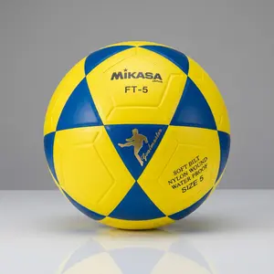 Official Size High Quality Soccer Ball Mikasa Unisex Adult Footvolleyball Blue/Yellow, 5 Molded Soccer with Ball Nylon Wound