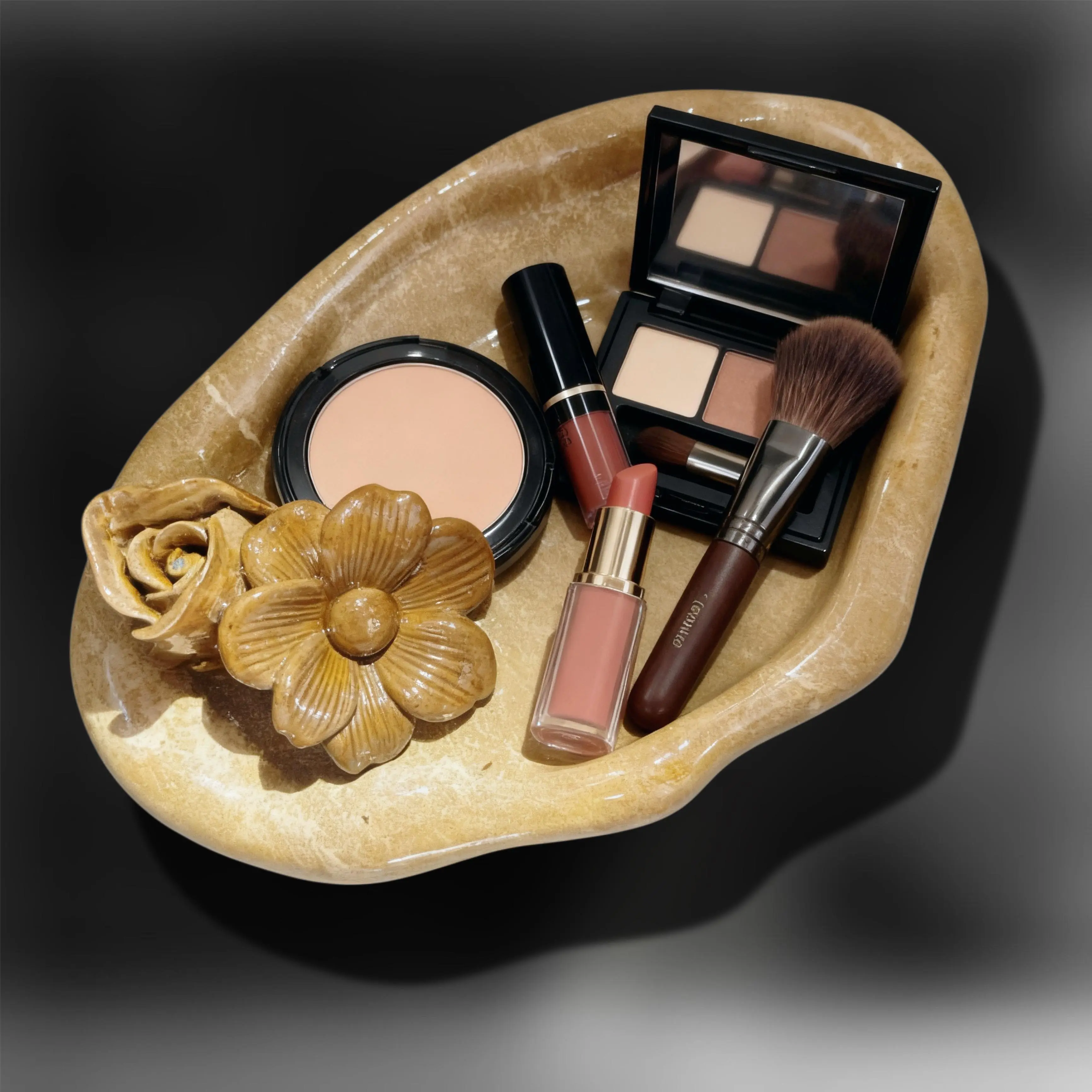 Concrete Ceramic Tray for Bar Soap, Makeup Organizer & Ring Holder | Minimalist Home Decor