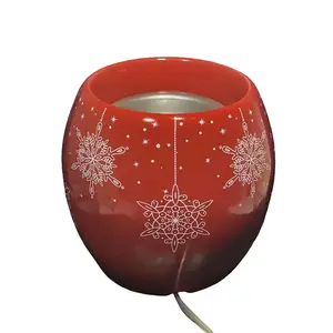 Yankee Candle Scenterpiece Crimson Flurries Red Christmas White Snowflakes Easy Melt Wax Warmer Holder Holiday Accent