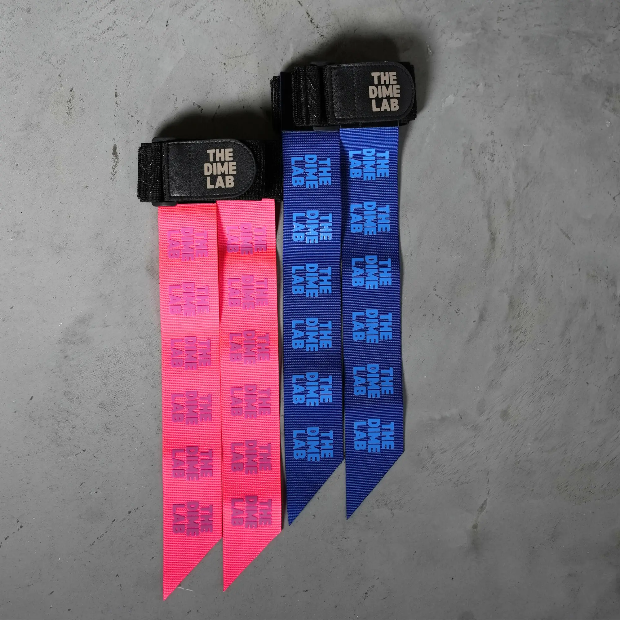 The Dime Lab Flag Football Set - Velcro Straps, Silicone Grip, Adjustable Waist - Pink & Blue