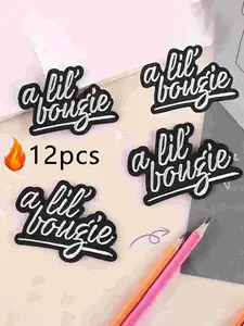 Letters Iron-on Patch, Fashionable Letter Pattern Embroidery Patch, Durable English Letter Badges for Quick Hole Repair