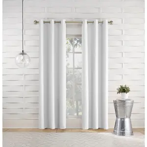 212 MAIN No.918 6006038 Webster White Polyester Window Curtain, 80x84 in, Casual Texture Room Decor Curtain