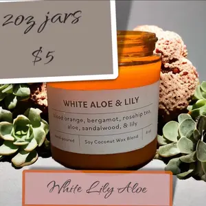 White Lily Aloe candles Bedroom Sleep-helping Smokless 36 Hours Gift Lavender