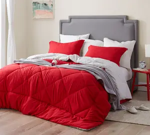 Cherry Red/Silver Birch Reversible Twin XL Comforter