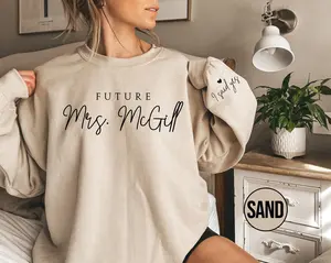Custom Future Mrs Sweatshirt, Personalized Fiancee T-shirt, I Said Yes Outfit, Engagement Gifts, Bride To Be T-shirt, Men And Women, Classic Cotton