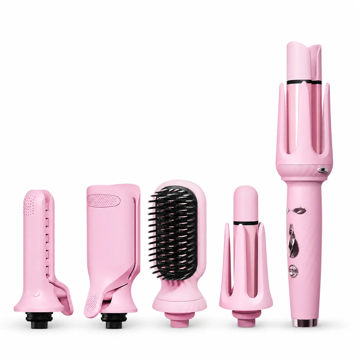 5-in-1 Auto Rotating Curling Iron Set with Negative Ion Care – Create Curls, Waves & Sleek Straight Styles Effortlessly