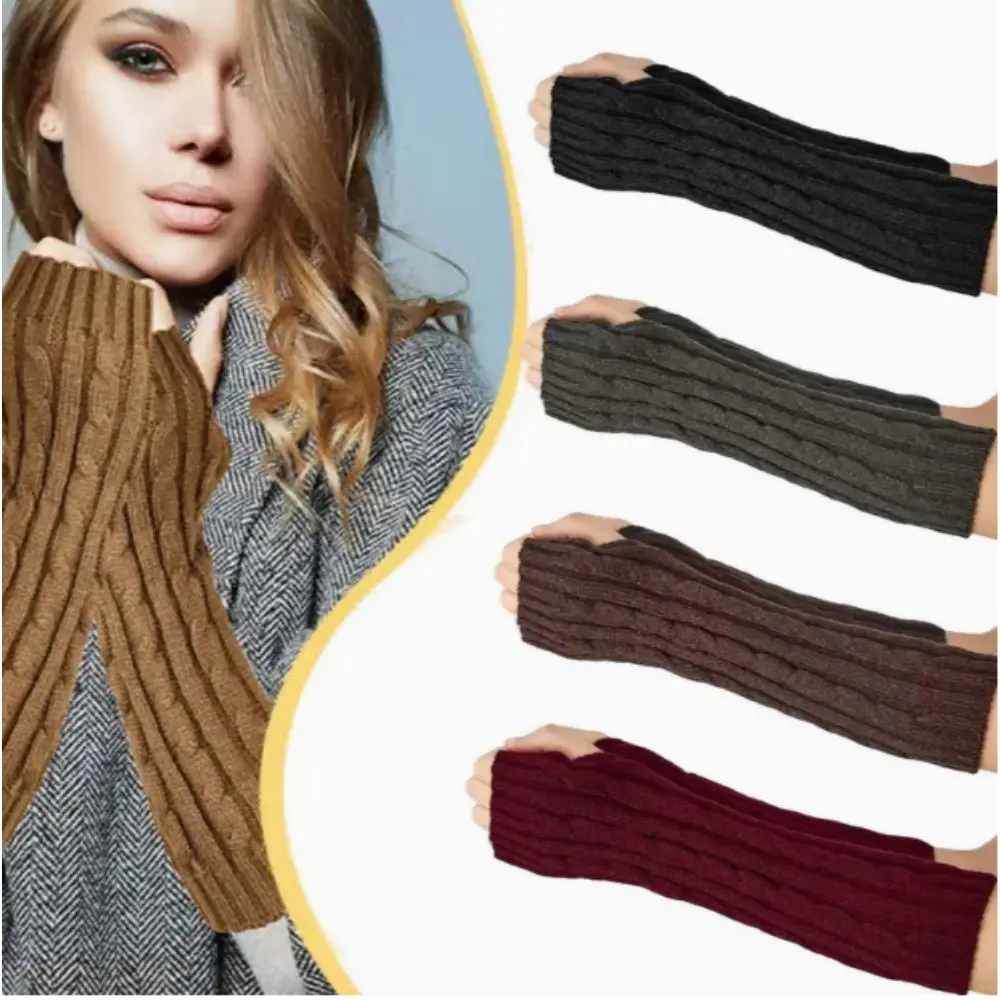 4 Pairs Arm Warmer Long Fingerless Gloves, Open Finger Wrist Warmers Arm Sleeves Socks with Thumb Hole for Women Adult Arm Warmer Sleeve Premium Long Thermal Can Be Used As A Birthday Gift or Christmas Gift, Outdoor Warmth, Cozy Armwear, Stylish Summervib